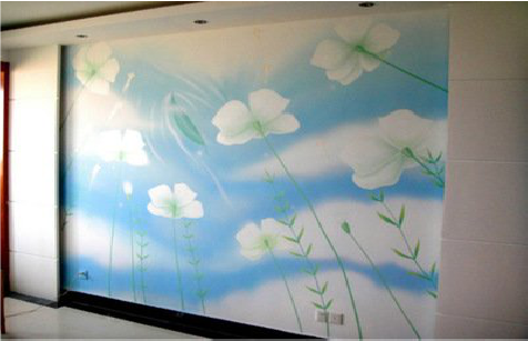 株洲画墙绘怎么画好白云的蓬松感？