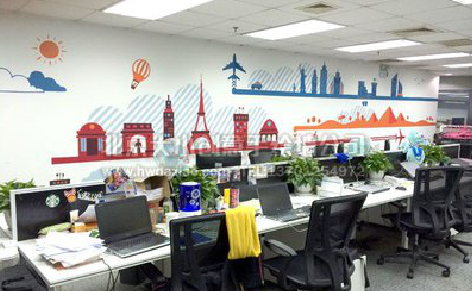 株洲教你设计办公室墙绘的方法。